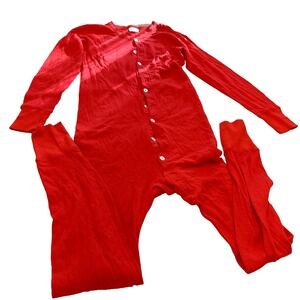 Vintage Duofold  Union Suit Men Medium Red One Piece Base Layer Thermal
